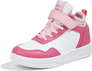 LUCKY STEP Kids High Top Sneakers Fashion Basketball Tennis Shoes Skyhigh Running Sports Ankle Boots Hook and Loop Casual Walking Shoe for Boys Girls