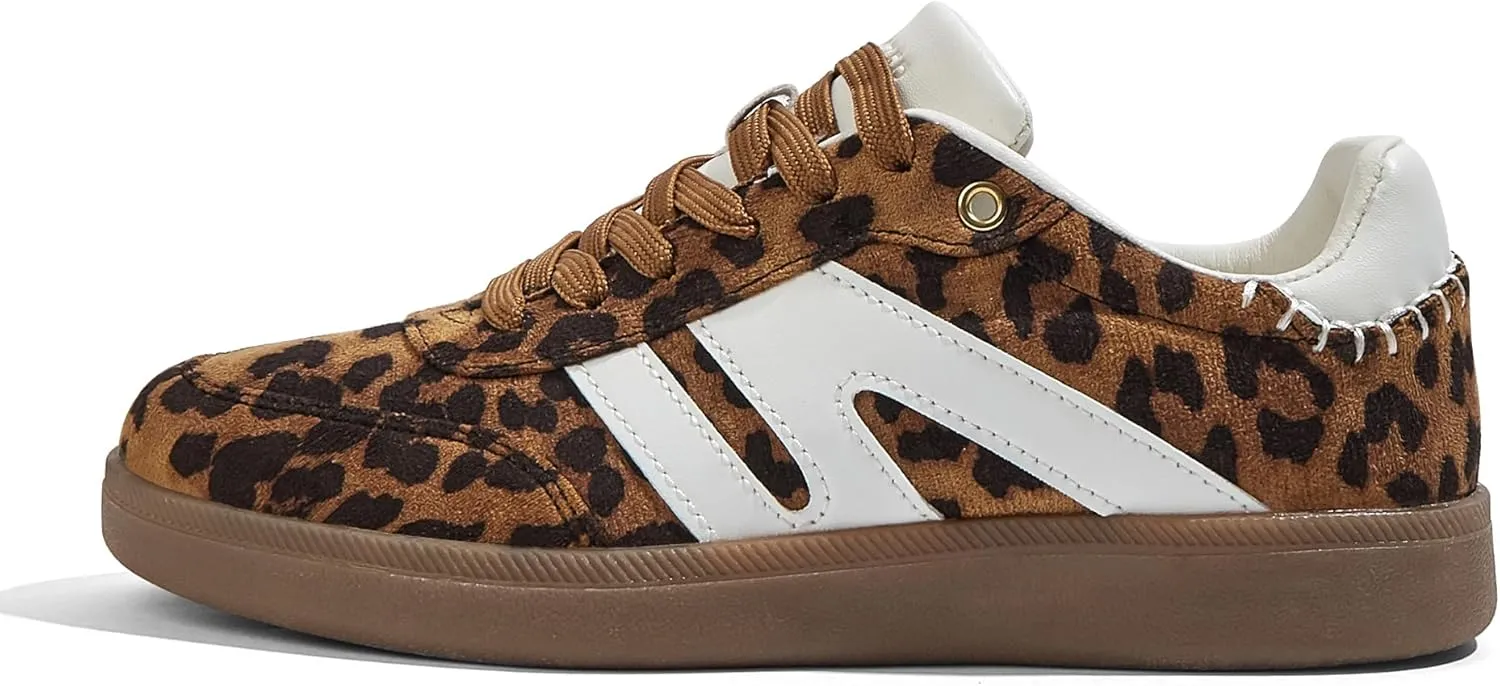 LUCKY STEP Women Classic Retro Gum Sole Fashion Sneakers Casual Tennis Skate Shoe Genuine Leather Walking Footwear Anti Slip Trainers