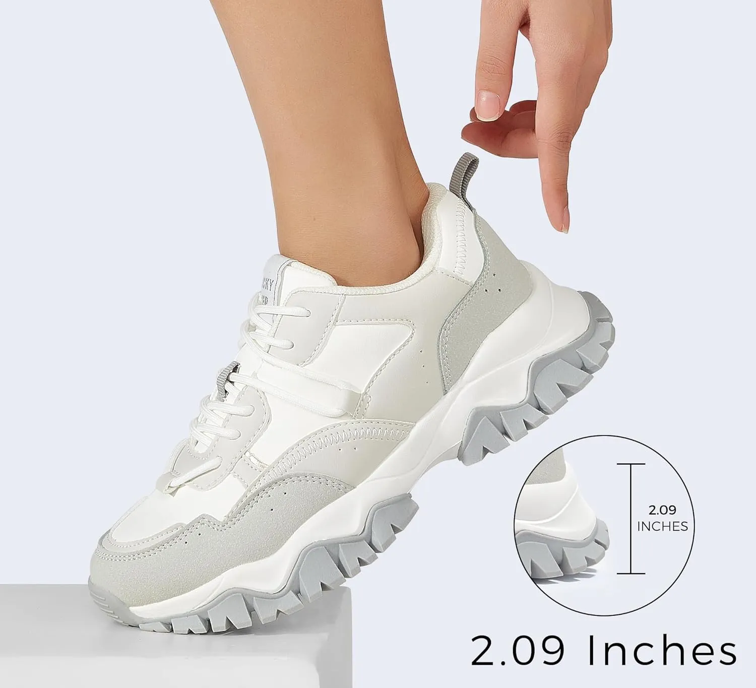 LUCKY STEP Women's Chunky Sneakers Fashion Platform Retro Tennis Casual Classic Cute Dad Anti-Slip Stylish Walking Sport Shoes