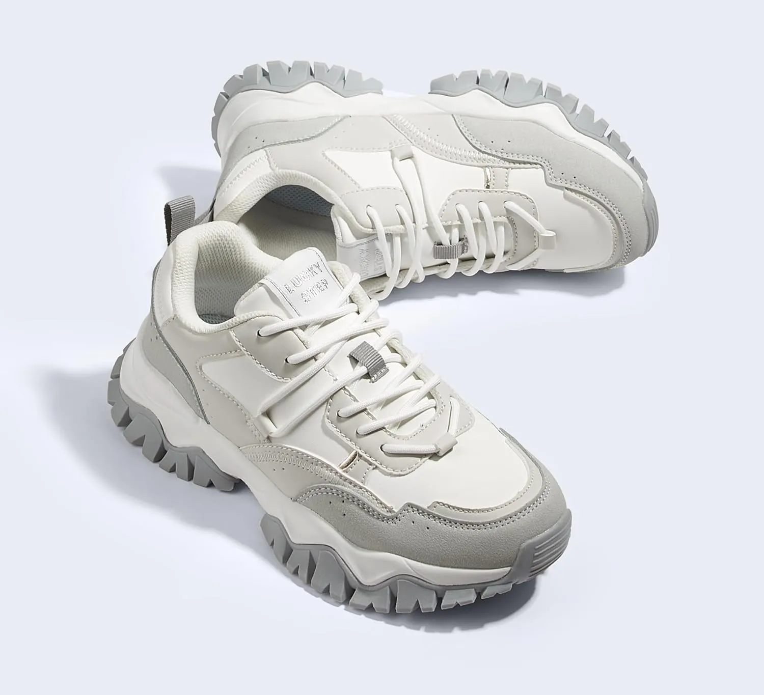 LUCKY STEP Women's Chunky Sneakers Fashion Platform Retro Tennis Casual Classic Cute Dad Anti-Slip Stylish Walking Sport Shoes