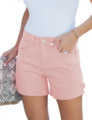 luvamia Jean Shorts for Women Trendy High Waisted Denim Shorts Carpenter Stretchy Summer Casual Mom Cut Off Jeans Shorts