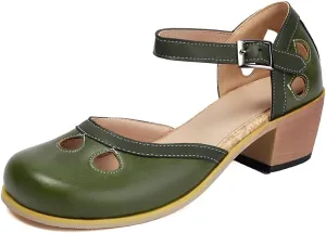 LYYSKY Vintage Women Sandals Dressy Summer Sexy Spring and Summer European and American Foreign Trade Style Matching Buckle Casual Single Shoe Sandals Plus Size EU35-EU48/US5-US15