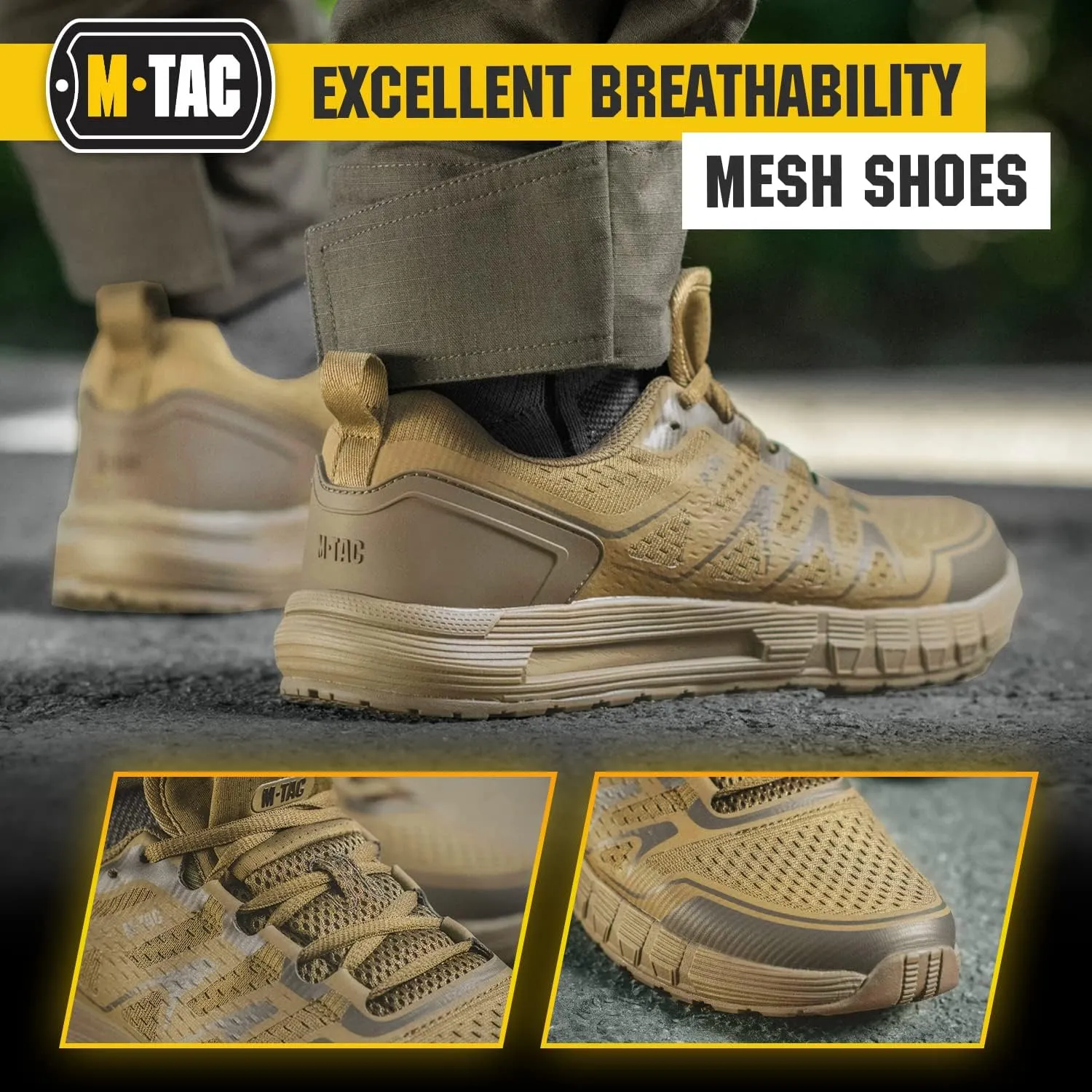 M-Tac Sport Tactical Running Walking Hiking Sneakers for Men - Mesh Lightweight
