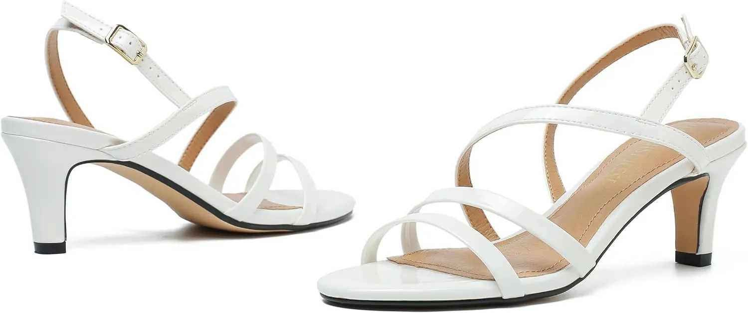 MAIERNISI JESSI Unisex Men's Women's Strappy Dress Sandals Kitten Heel Slingback Heels