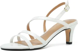 MAIERNISI JESSI Unisex Men's Women's Strappy Dress Sandals Kitten Heel Slingback Heels