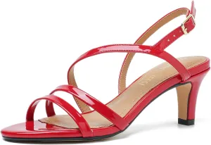MAIERNISI JESSI Unisex Men's Women's Strappy Dress Sandals Kitten Heel Slingback Heels