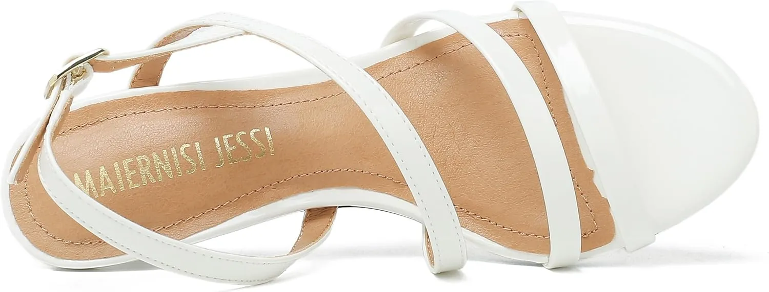 MAIERNISI JESSI Unisex Men's Women's Strappy Dress Sandals Kitten Heel Slingback Heels