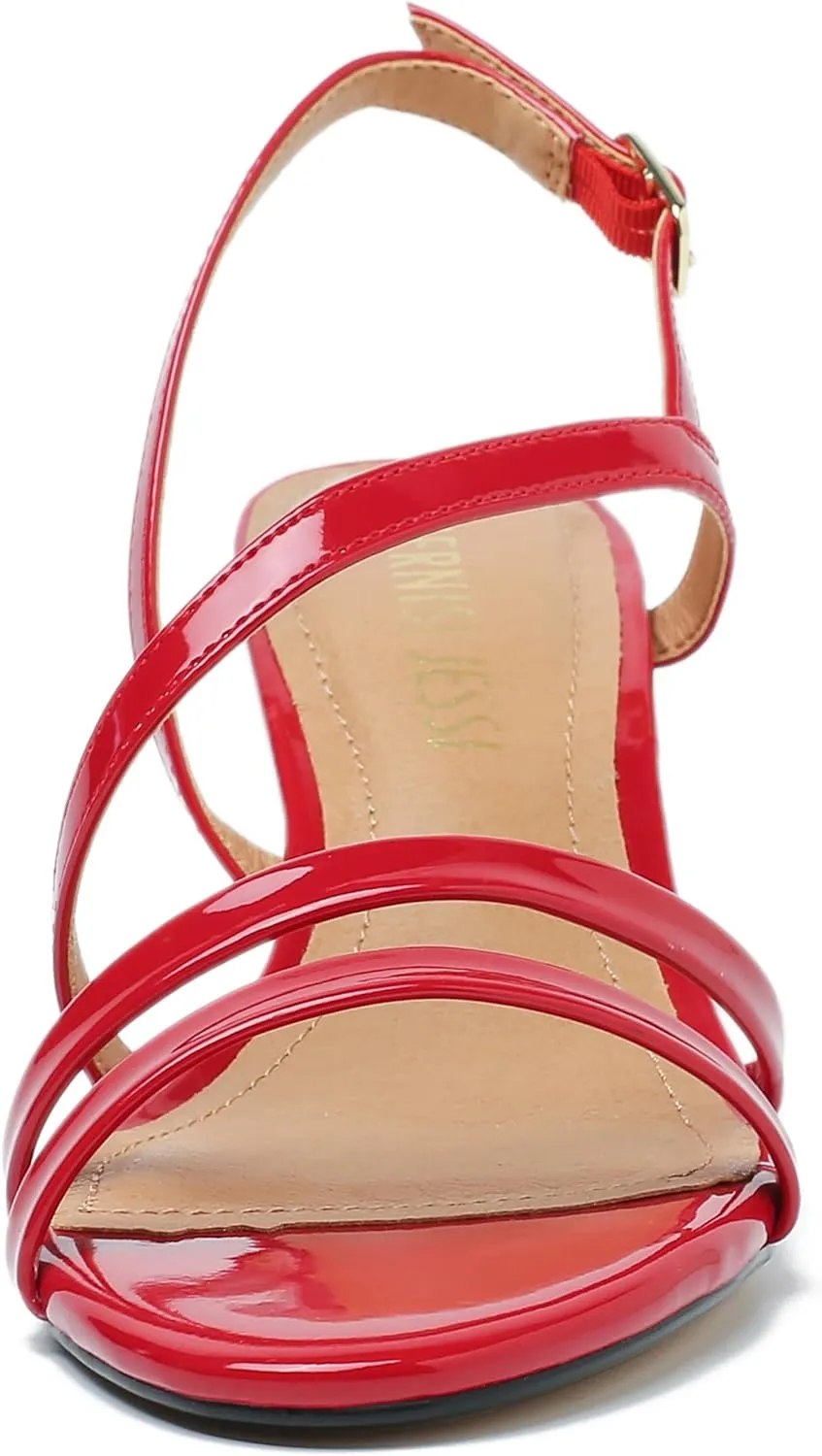 MAIERNISI JESSI Unisex Men's Women's Strappy Dress Sandals Kitten Heel Slingback Heels