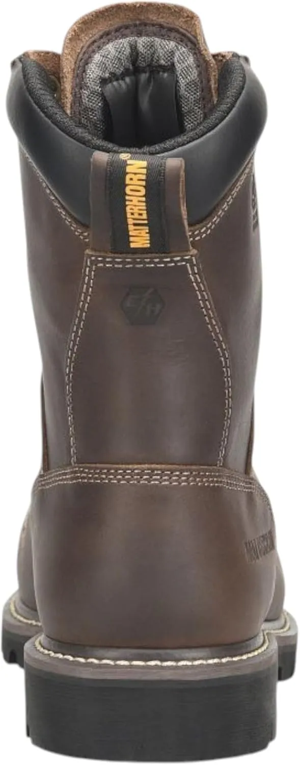 Matterhorn Men’s Corvus 8” Waterproof Comp Toe Puncture Resisting Work Boot, Durable Leather, Slip-Resistant Sole, EH Rated