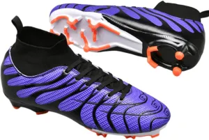 Maylrvjv Men's Soccer Cleats Football Shoes- Lightweight Breathable Durable High Top Futsal Boots for Outdoor Indoor Competition Training
