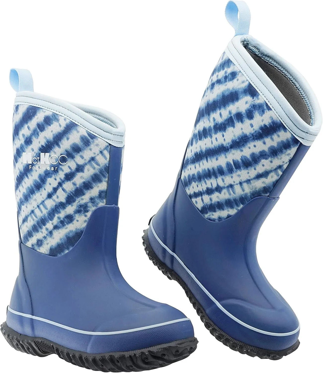 MCIKCC Kids Rubber Rain Boots, Waterproof Solid Classic Pull On Snow Wellies Boot for Children Toddler Boys Girls