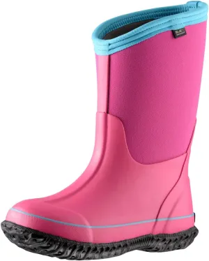 MCIKCC Kids Rubber Rain Boots, Waterproof Solid Classic Pull On Snow Wellies Boot for Children Toddler Boys Girls