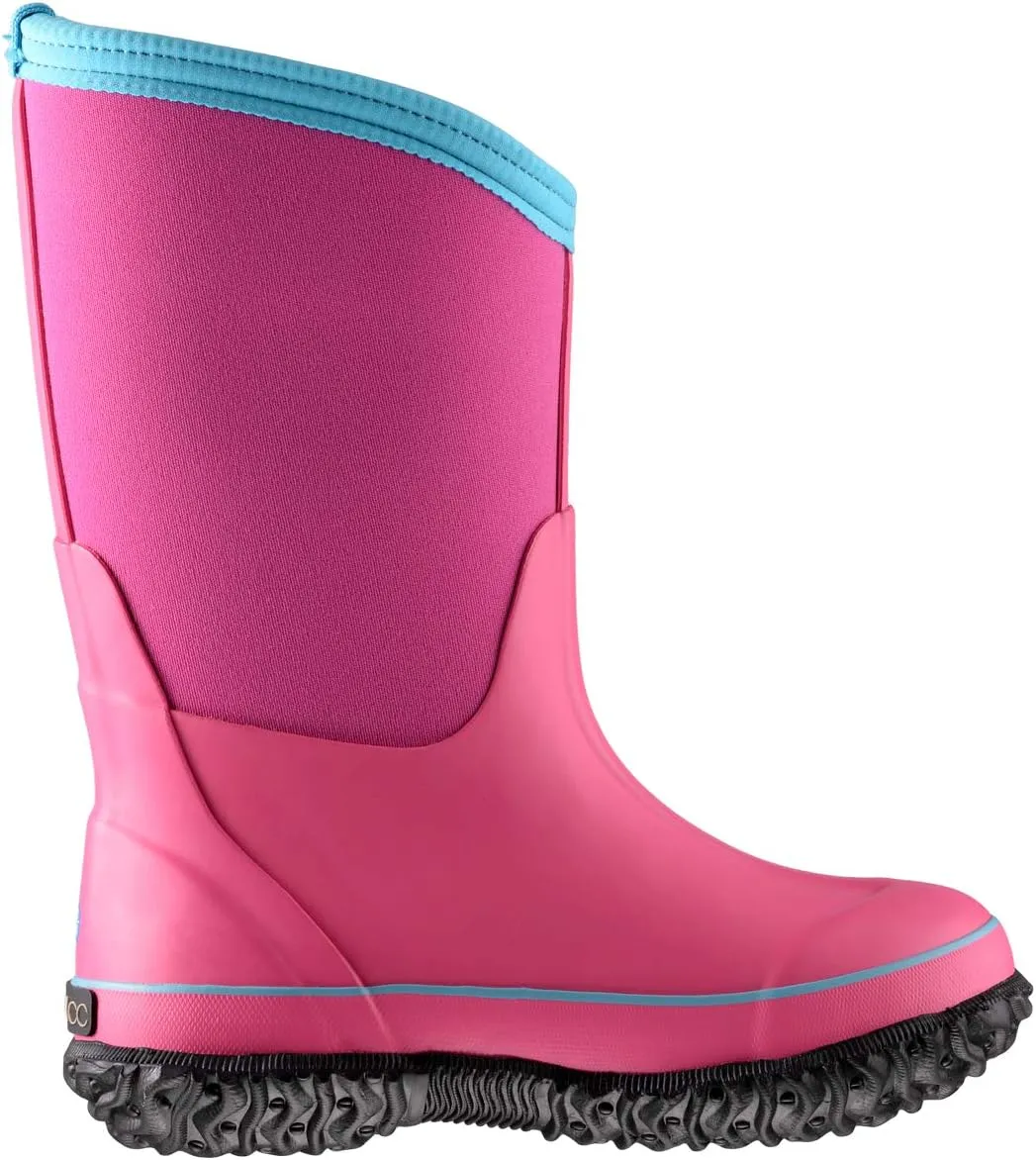 MCIKCC Kids Rubber Rain Boots, Waterproof Solid Classic Pull On Snow Wellies Boot for Children Toddler Boys Girls
