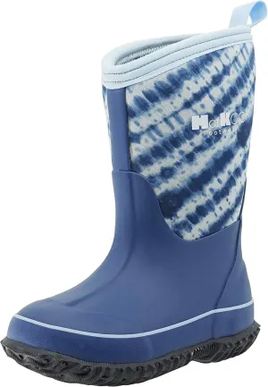 MCIKCC Kids Rubber Rain Boots, Waterproof Solid Classic Pull On Snow Wellies Boot for Children Toddler Boys Girls