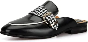 Meijiana Men's Slippers Slip-On Loafers Leather Formal Wear Casual Open Back Sandals
