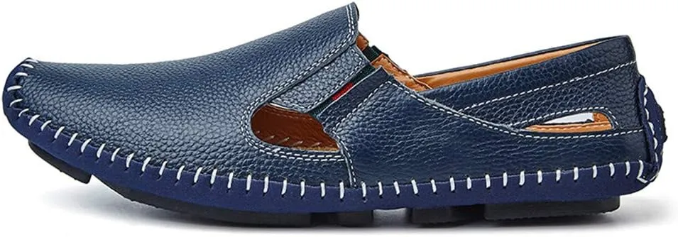 Men Drive Loafers Casual and Fashion Summer Hollow Breathable Leather Boat Moccasins