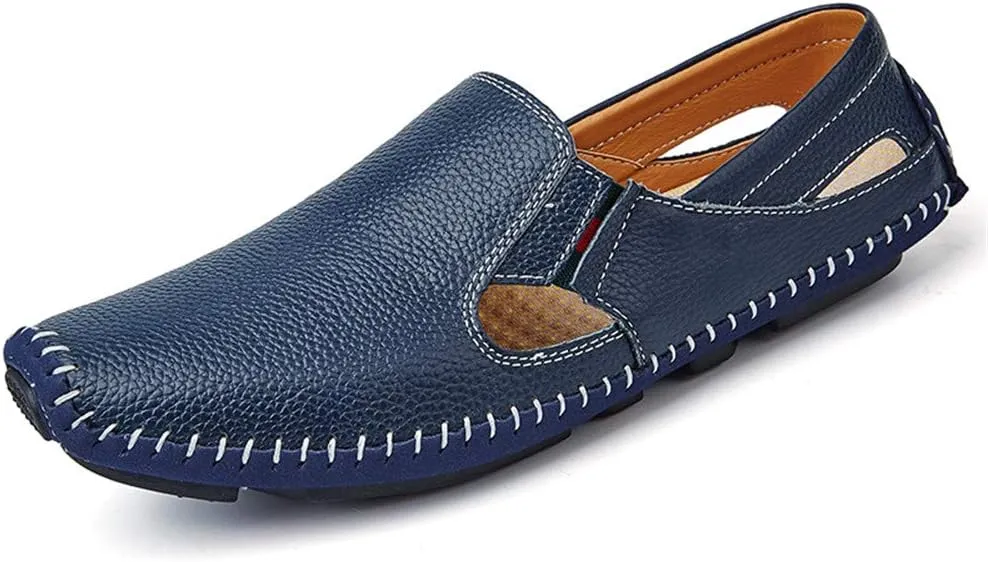 Men Drive Loafers Casual and Fashion Summer Hollow Breathable Leather Boat Moccasins