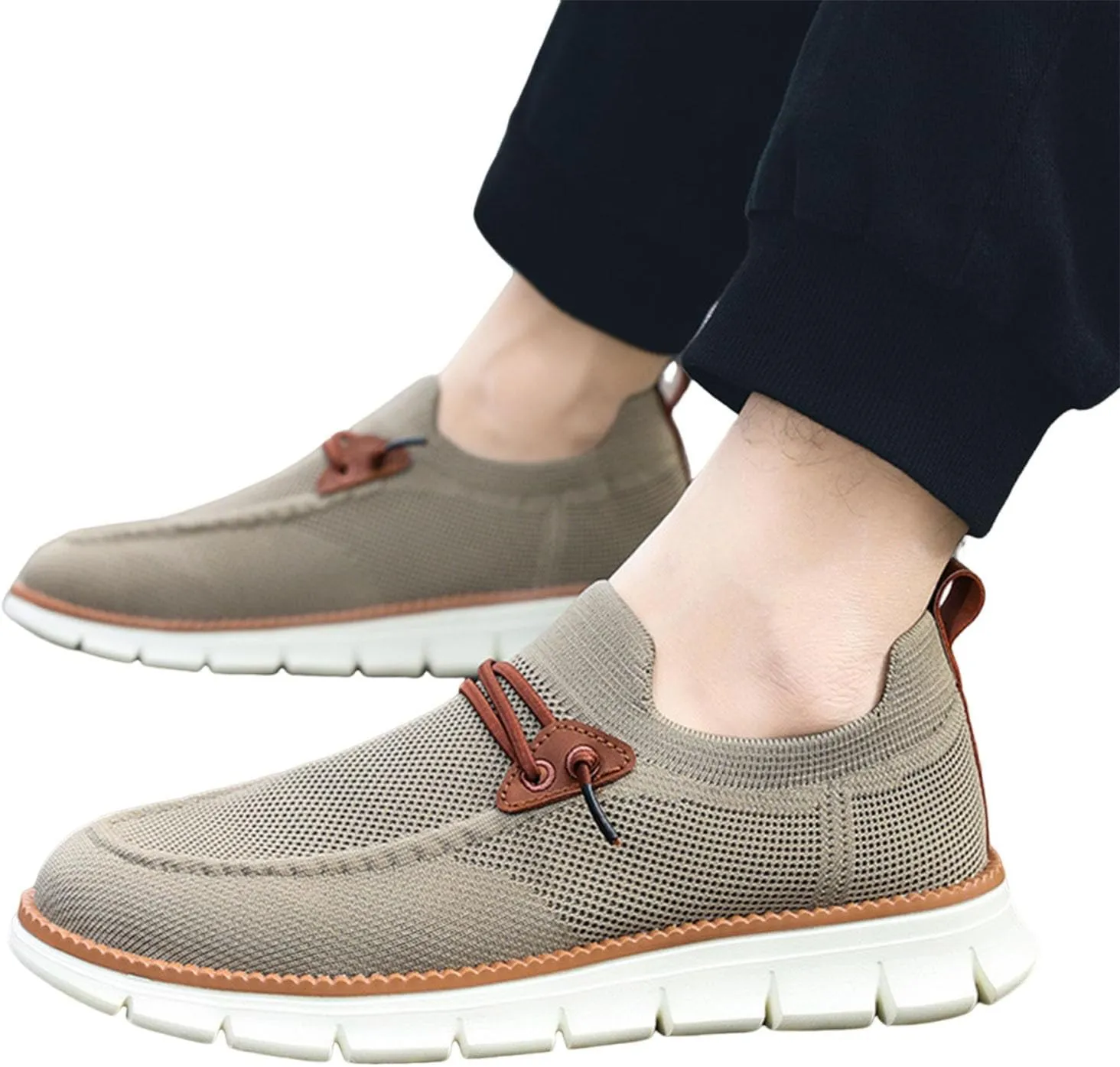 Men Loafers Shoes Casual Slip on Sneakers Fashion Lace up Wolking Dress Business Oxfords Work Lightweight Footwear