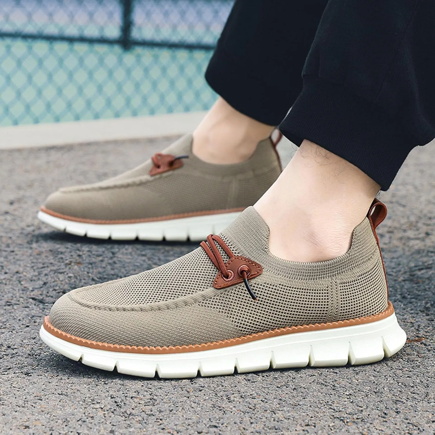 Men Loafers Shoes Casual Slip on Sneakers Fashion Lace up Wolking Dress Business Oxfords Work Lightweight Footwear