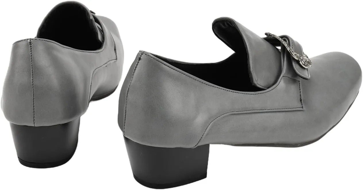Men Retro Loafers Metal Square Buckle Formal Shoes Halloween Cosplay Shoes