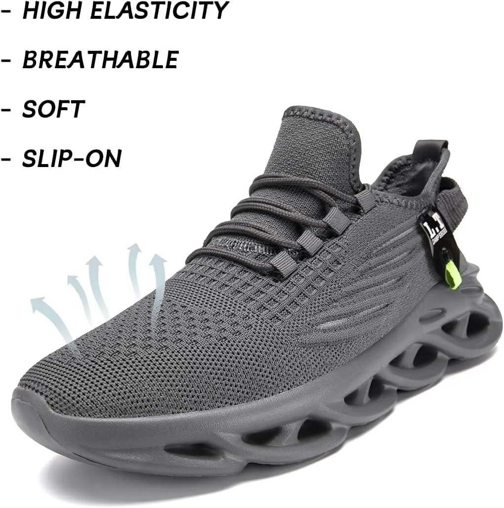 Men Running Shoes Slip On Walking Tennis Gym Sneakers Outdoor Trail Trainers Athletic Jogging Sneaker Road Fashion Workout Breathable Shoes