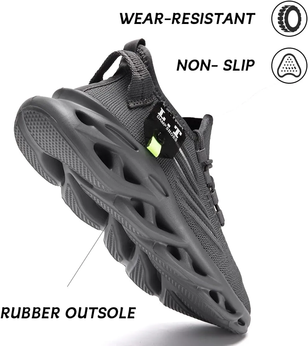 Men Running Shoes Slip On Walking Tennis Gym Sneakers Outdoor Trail Trainers Athletic Jogging Sneaker Road Fashion Workout Breathable Shoes