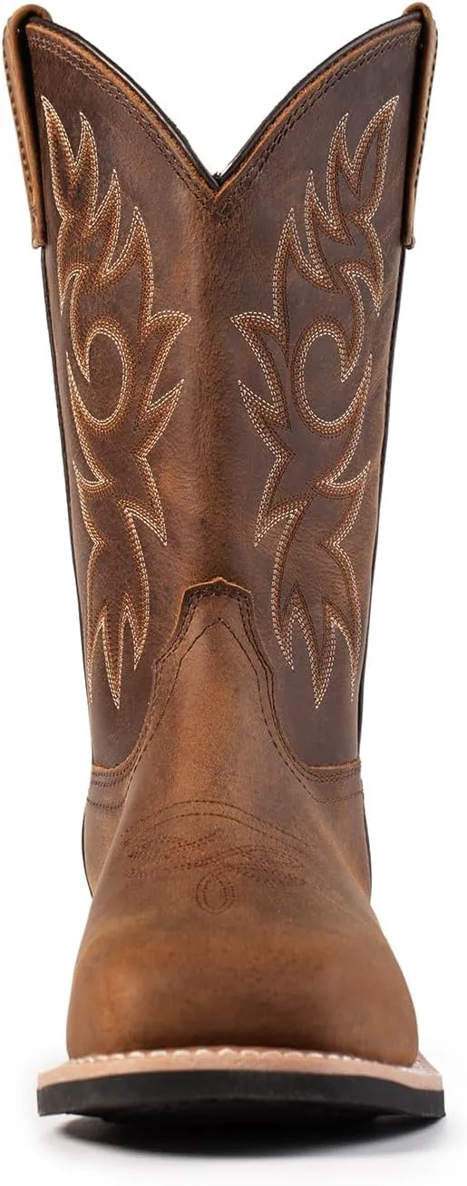 Men's 11-inch Western Embroidery Print Boot, Square Toe Work Boot, Goodyear Welt, Western Cowboy Boots G9828