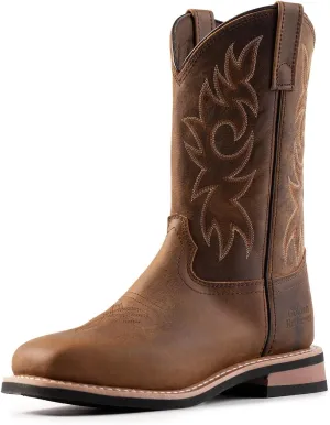 Men's 11-inch Western Embroidery Print Boot, Square Toe Work Boot, Goodyear Welt, Western Cowboy Boots G9828