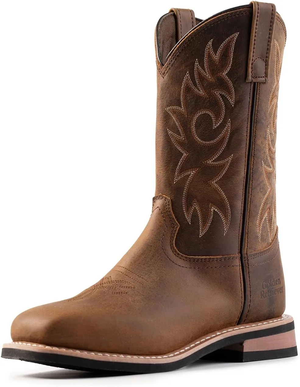 Men's 11-inch Western Embroidery Print Boot, Square Toe Work Boot, Goodyear Welt, Western Cowboy Boots G9828