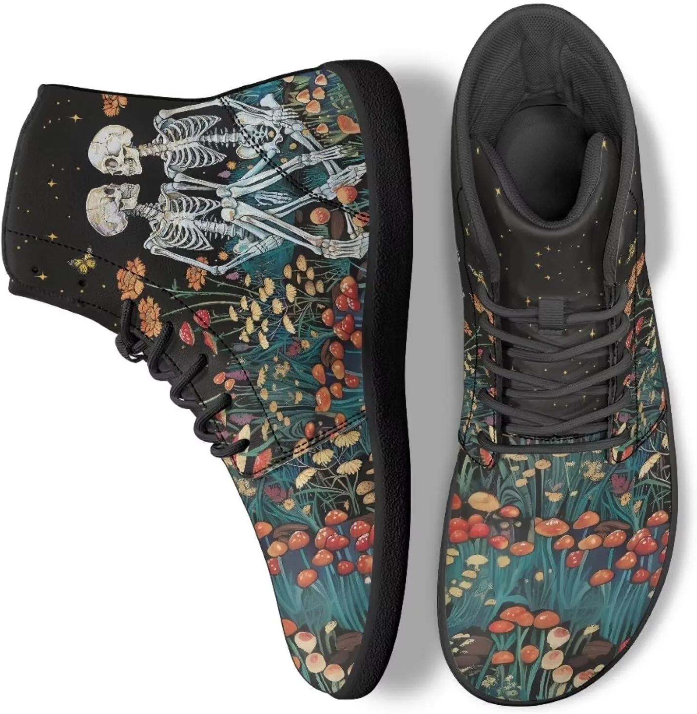 Men's Barefoot Shoes Wide Width Leather Shoes Women High Top Sneakers