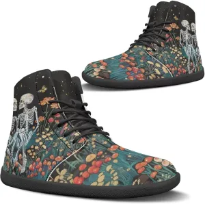 Men's Barefoot Shoes Wide Width Leather Shoes Women High Top Sneakers