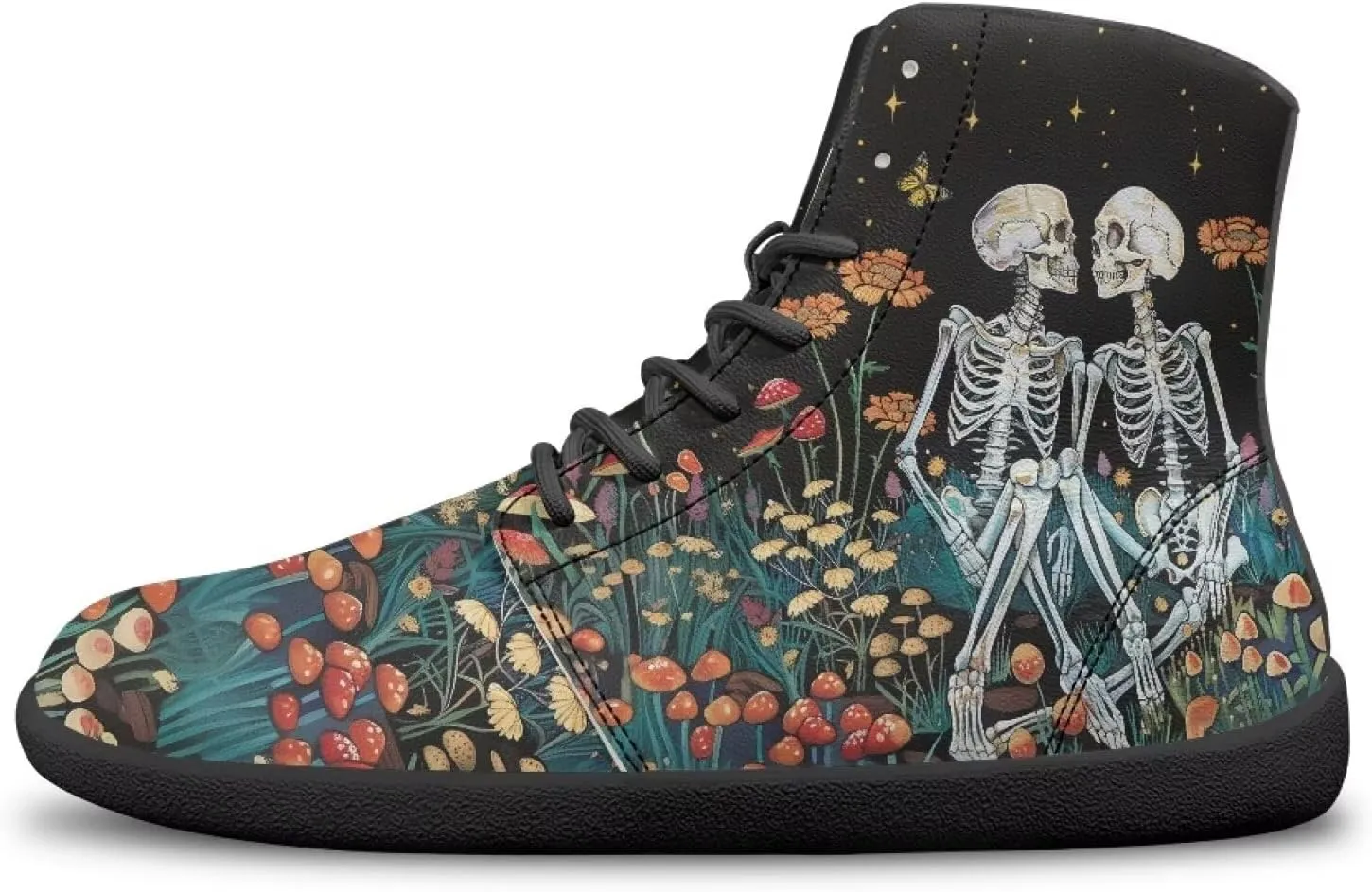 Men's Barefoot Shoes Wide Width Leather Shoes Women High Top Sneakers