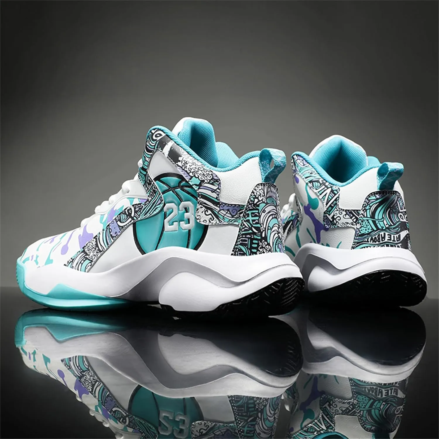 Mens Breathable Basketball Shoes Fashion High Top Non-Slip Running Trail Air Sports Athletic Walking Sneakers Tennis Shoes