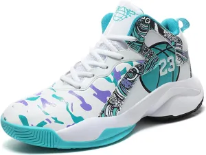 Mens Breathable Basketball Shoes Fashion High Top Non-Slip Running Trail Air Sports Athletic Walking Sneakers Tennis Shoes