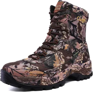 Men's Camo Hunting-Boot Waterproof Hiking Boots Anti-Slip Lightweight Breathable Durable Outdoor Shoes High-Cut Fishing Climbing Working Trekking