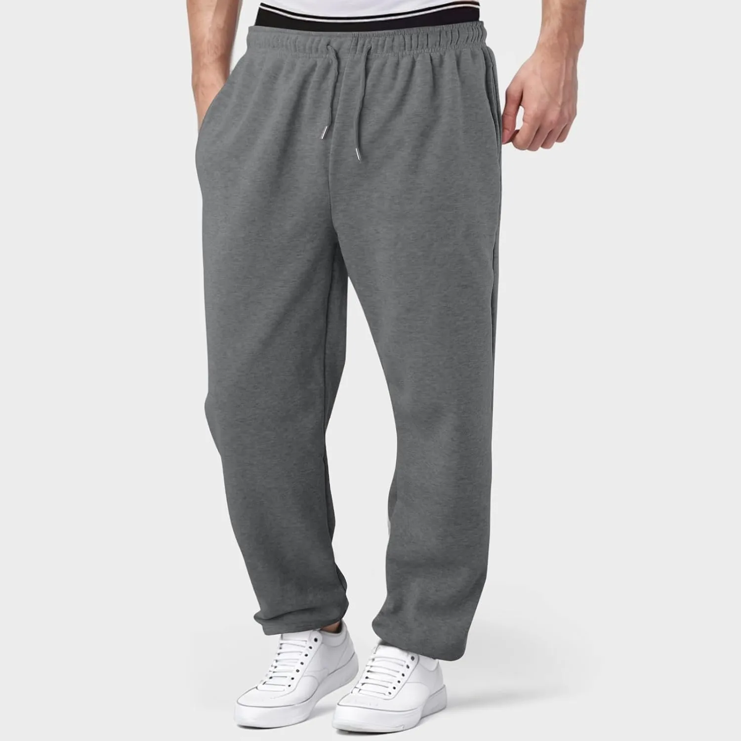 Men's Cargo Combat Pants Casual Cotton Stretchy Linen Pant Classic Sweatpants Joggers Sports Jogging Bottoms