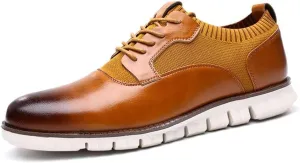 Men's Casual Dress Oxfords Shoes Fashion Business Shoes Wide Feet Lace-up Shoes for Business Office Wedding