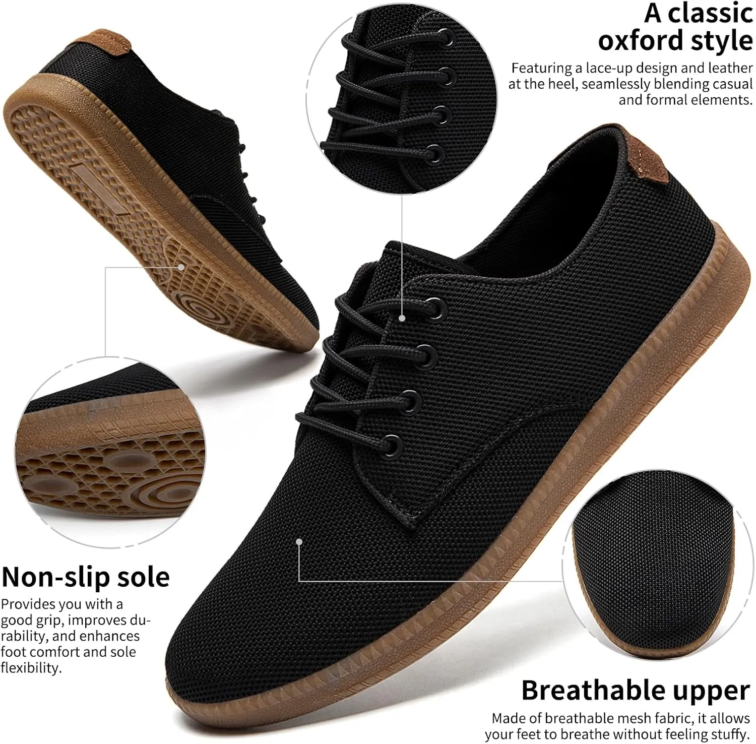 Mens Casual Dress Shoes - for Men Slip On Shoes for Men Black Business Casual Sneakers for Men Loafers Breathable Mesh Gym Workout Tennis Shoes Running Shoes Walking Shoes
