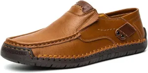 Men's Casual Leather Loafers Slip-On Dress Shoes Driving Moccasin Walking Shoes