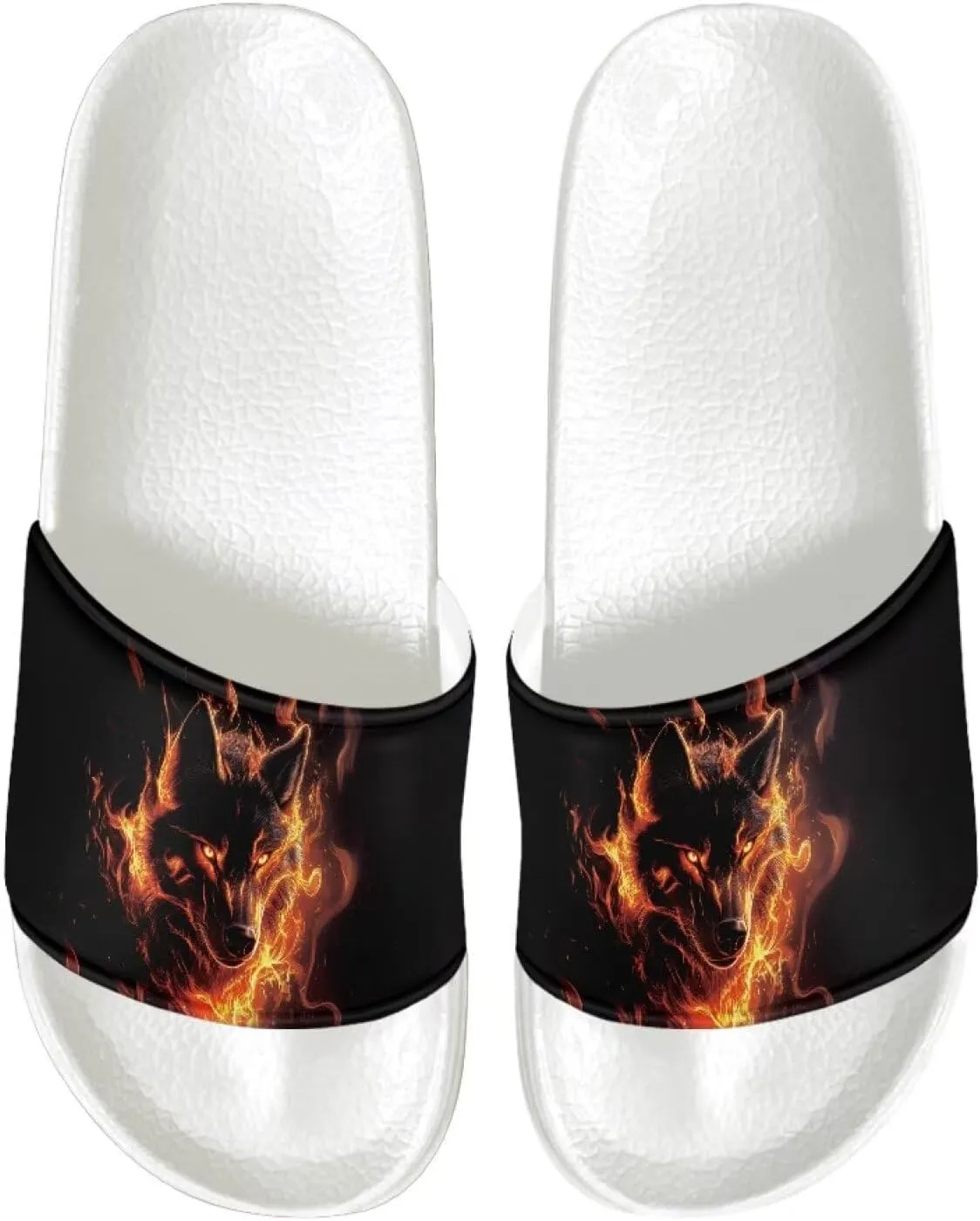 Men's Casual Sandal Slippers Outdoor Indoor Slide for Men White Sole for Beach Pool Shower
