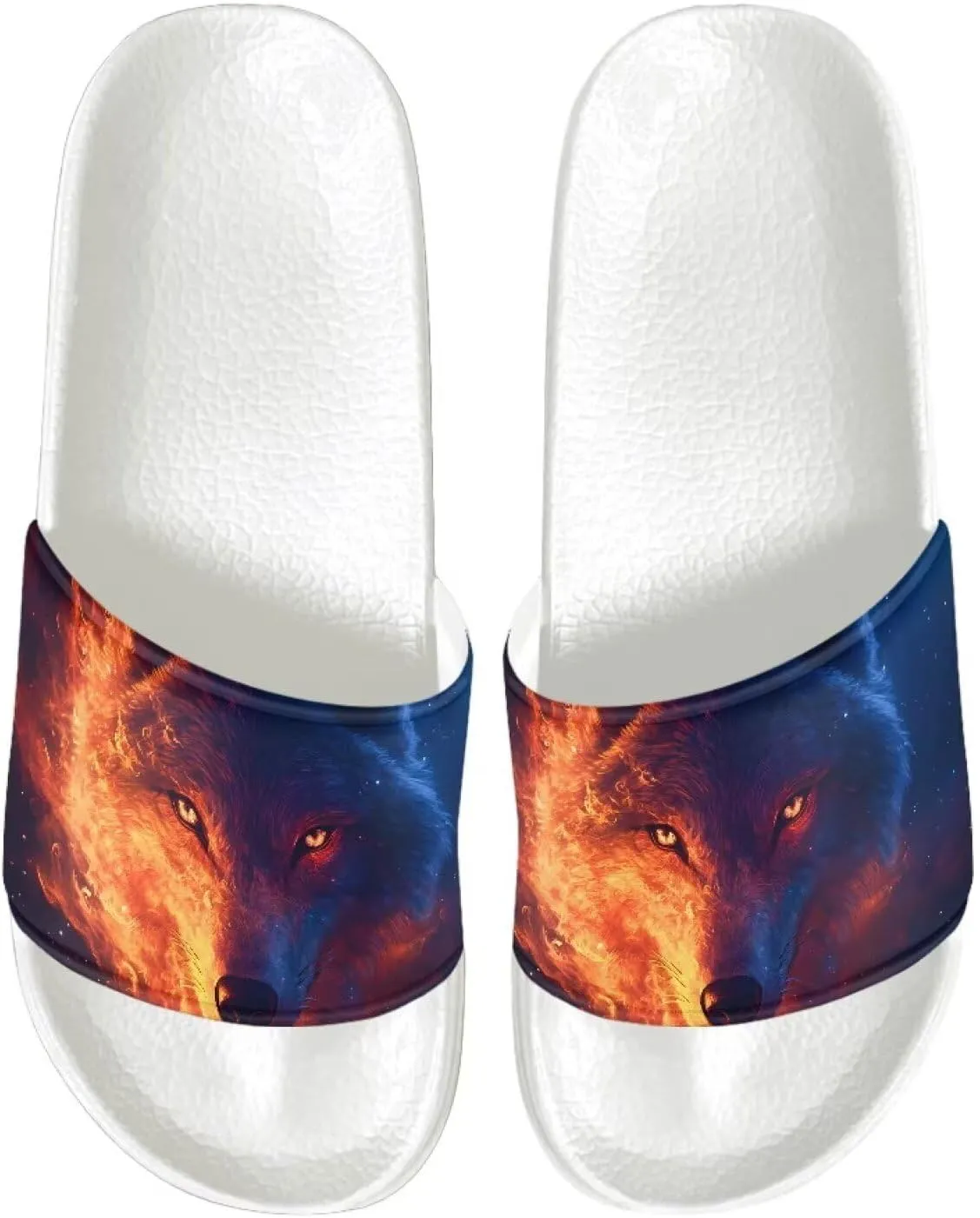 Men's Casual Sandal Slippers Outdoor Indoor Slide for Men White Sole for Beach Pool Shower