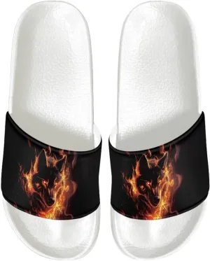 Men's Casual Sandal Slippers Outdoor Indoor Slide for Men White Sole for Beach Pool Shower