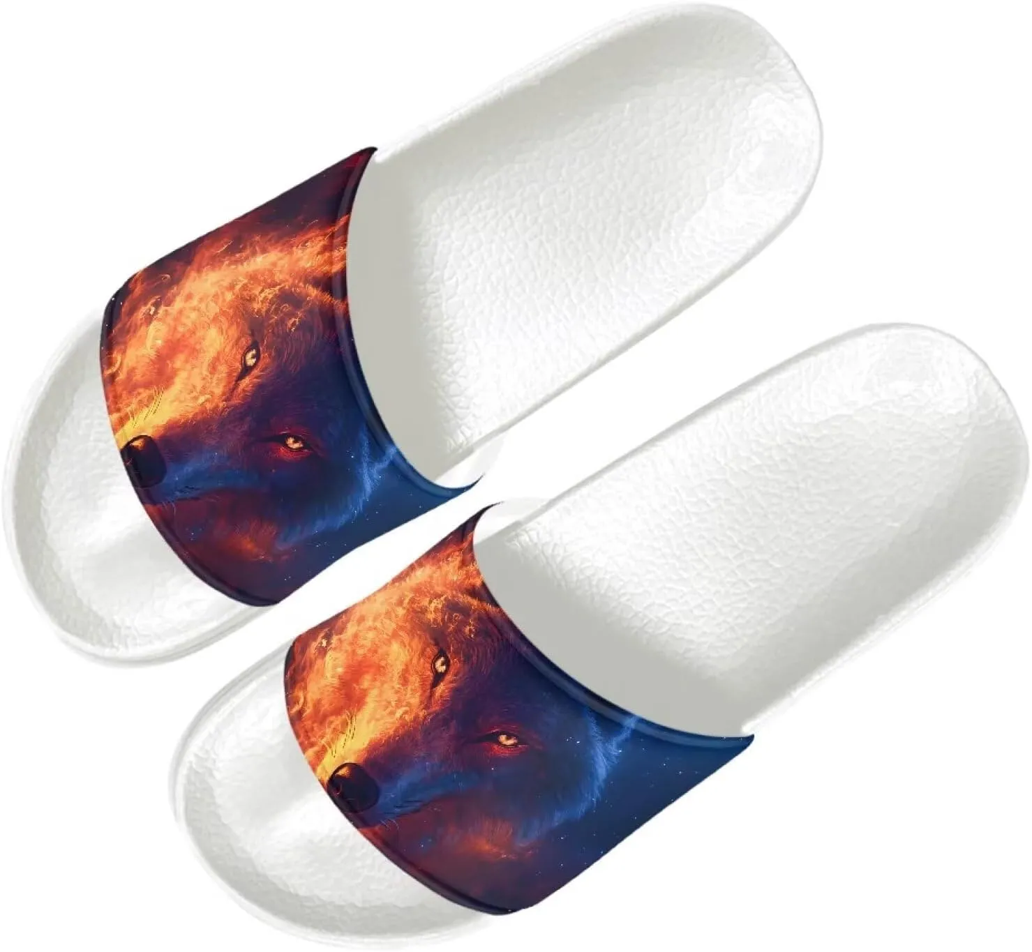 Men's Casual Sandal Slippers Outdoor Indoor Slide for Men White Sole for Beach Pool Shower
