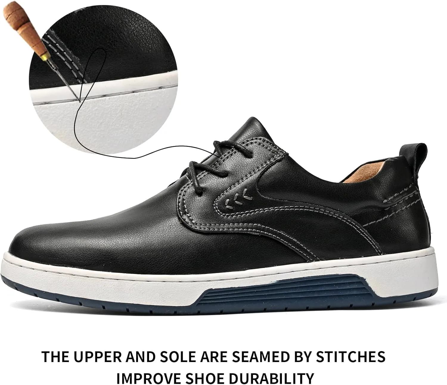 Men's Casual Shoes Fashion Dress Sneakers Zapatos Casuales para Hombre Comfortable Oxford Shoes for Men Lace-up Flat Business Casual Leather Shoes