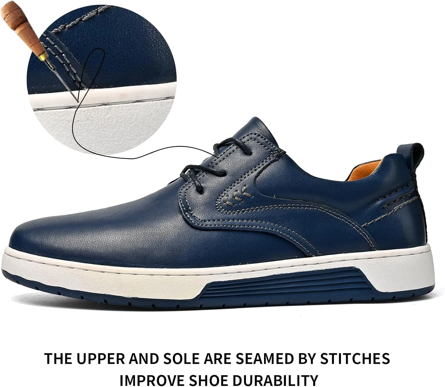 Men's Casual Shoes Fashion Dress Sneakers Zapatos Casuales para Hombre Comfortable Oxford Shoes for Men Lace-up Flat Business Casual Leather Shoes
