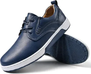 Men's Casual Shoes Fashion Dress Sneakers Zapatos Casuales para Hombre Comfortable Oxford Shoes for Men Lace-up Flat Business Casual Leather Shoes