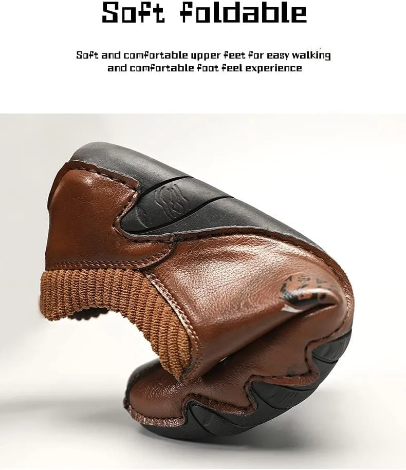 Mens Casual Shoes Summer Fashion Sneakers Hand Made Leather Oxfords Work Shoe Moccasin Sneaker for Men