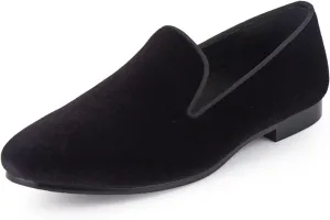 Mens Dress Shoes for Wedding Slip On Formal Velvet Loafers