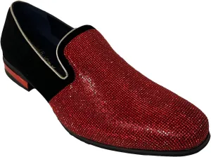 Men's Dress Shoes Glitter Loafers Rhinestone Stage Tuxedo Fashion Slip On Formal Party