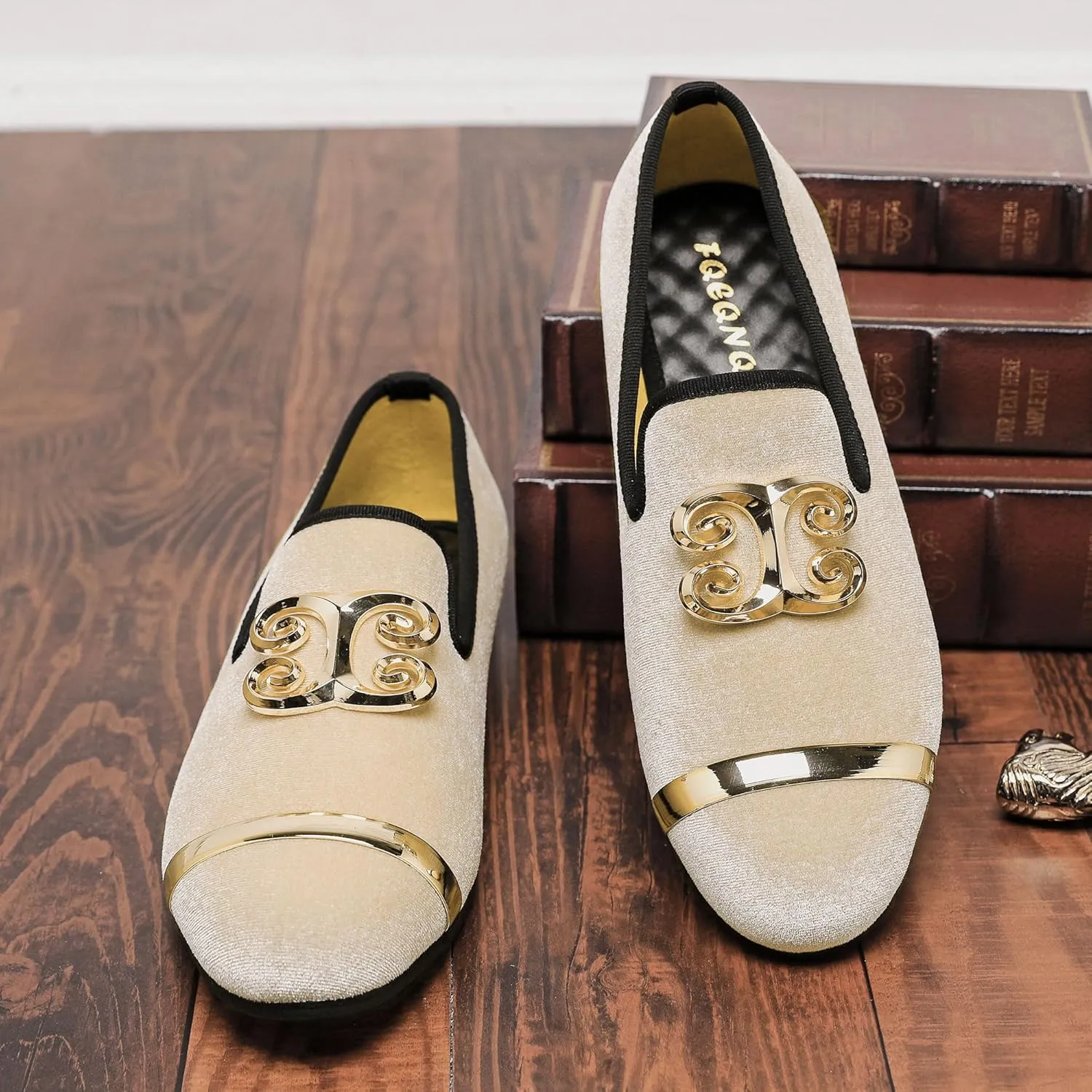 Men's Fashion Formal Velvet Loafers and Wedding Dress Shoes for Men, Penny Slip-On Smoking Luxury Men Casual Shoes